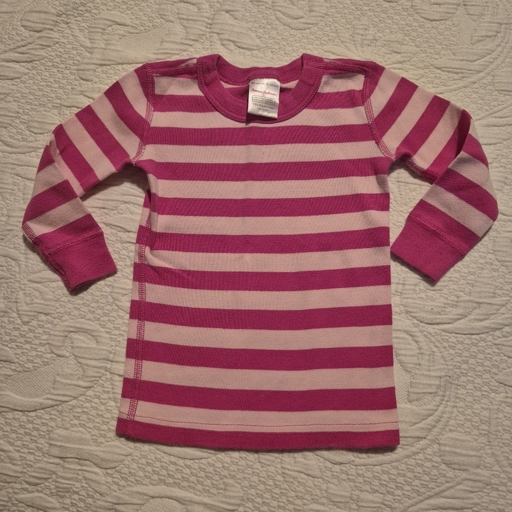 Hanna Andersson pajama top size 80 or 18-24 months 2 tone pink VGUC